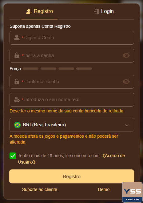 Inscreva-se e Aproveite Benefícios no y55.com